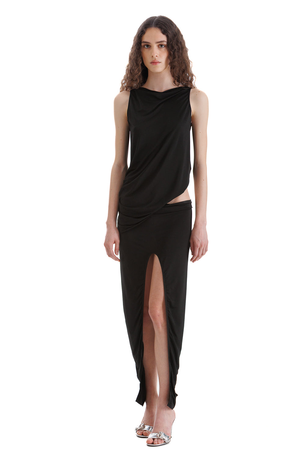 "Sibilla" Long Skirt with Double Slits