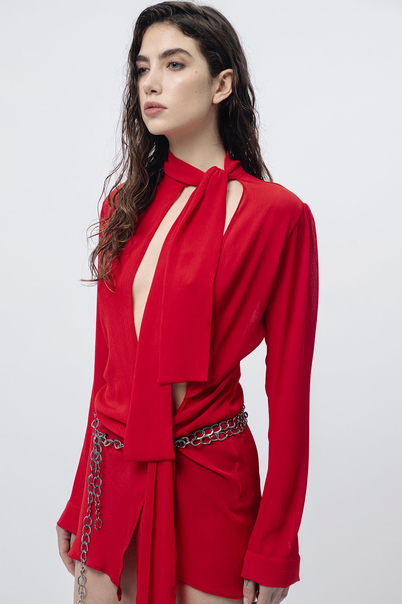 Mini abito "Ava" rosso cut out