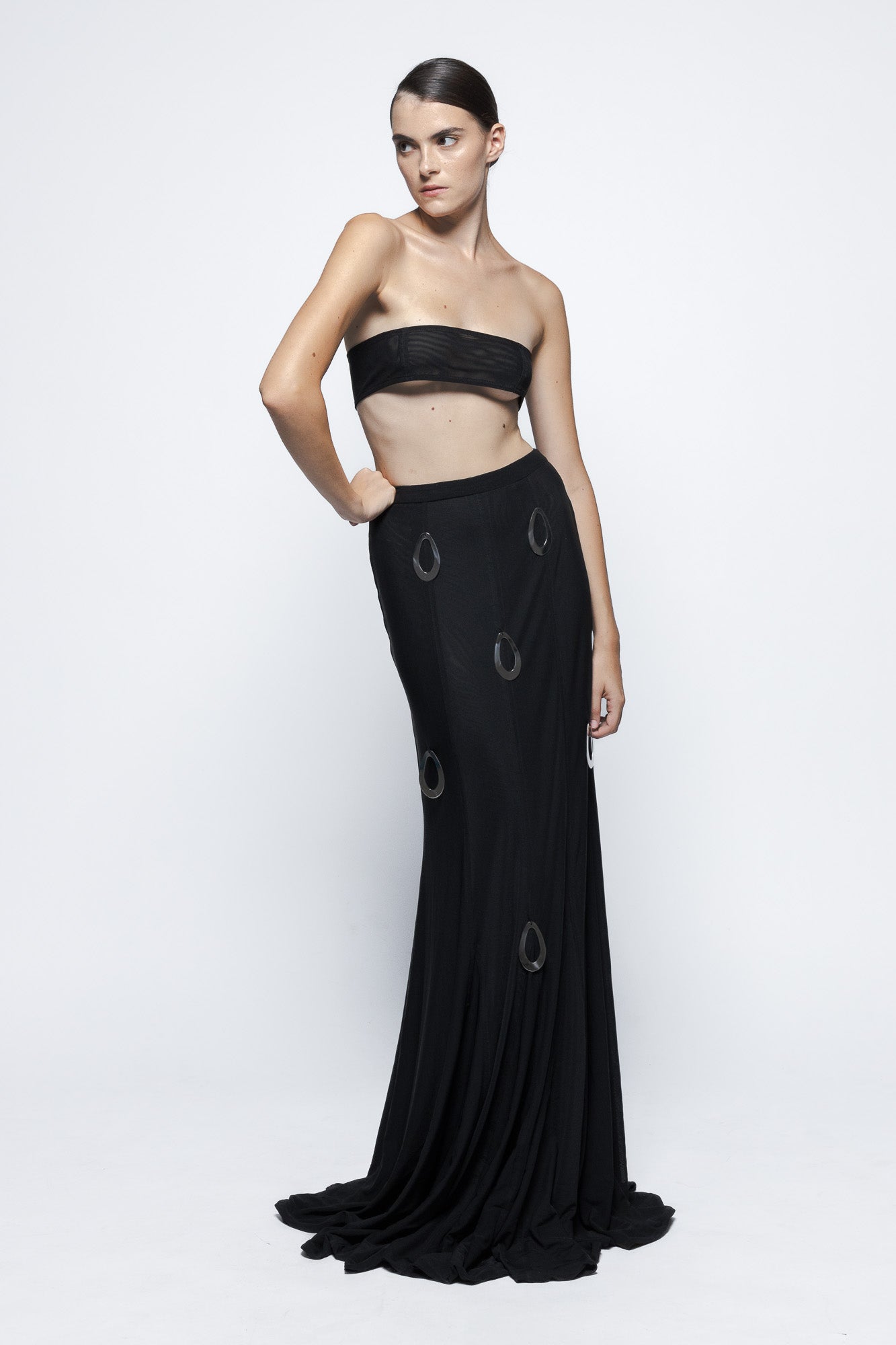 Completo nero "Loumia" – Top e gonna