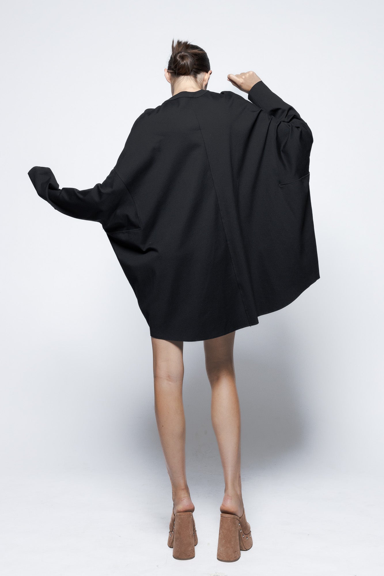 Oversized Black "Egg" Mini Dress