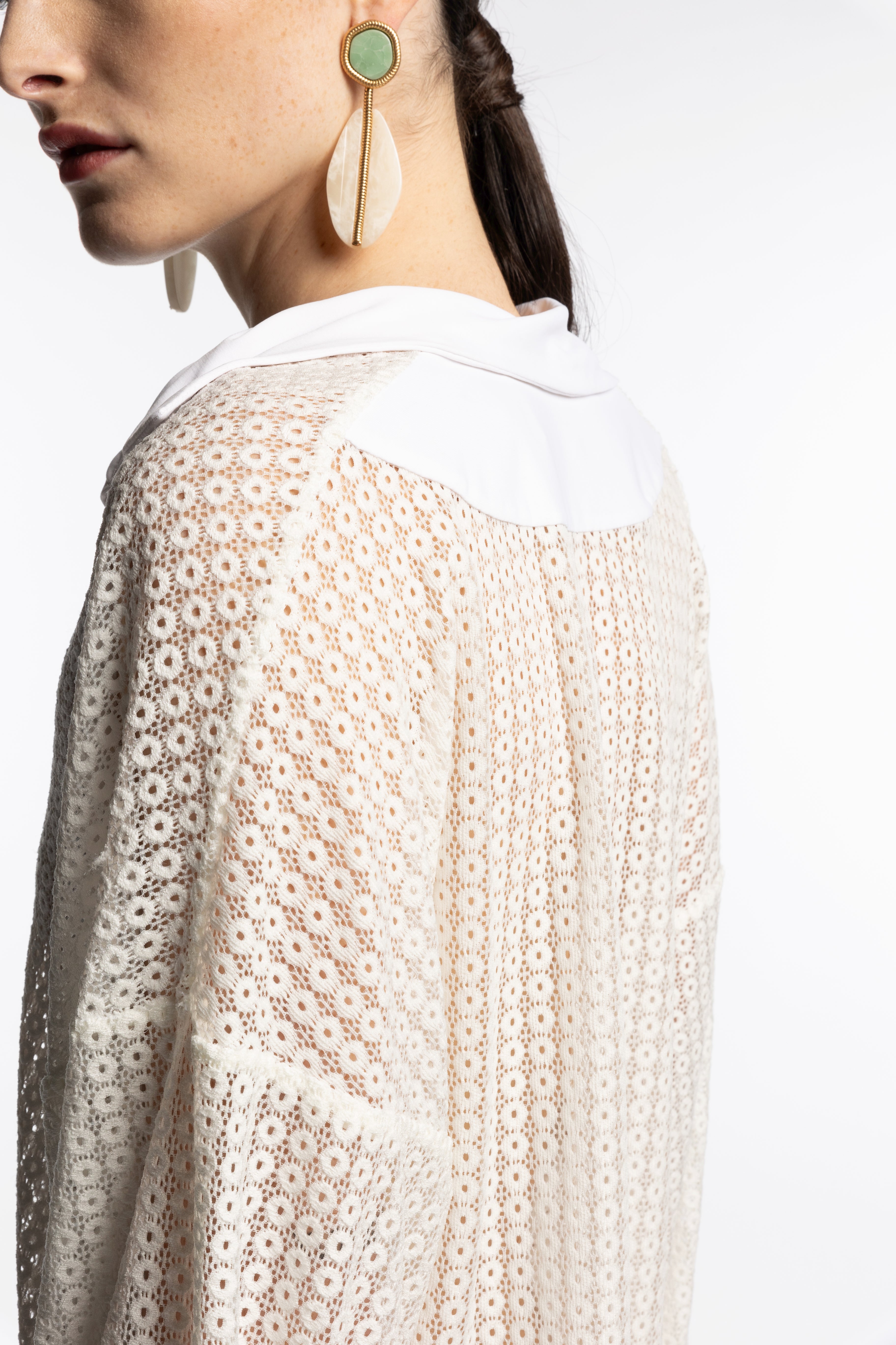 Camicia polo eris aint eija pizzo bianco