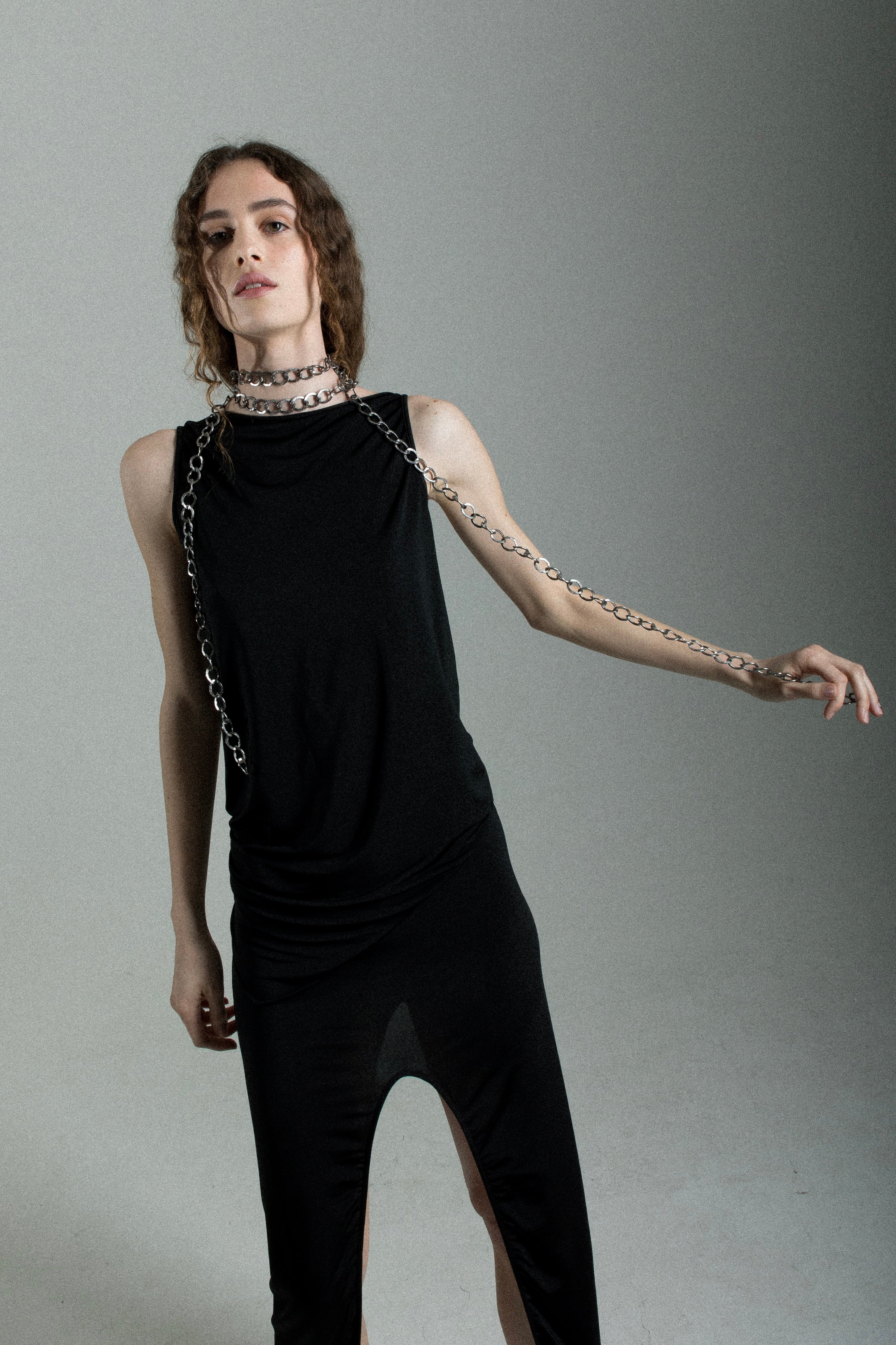 "Sibilla" Long Skirt with Double Slits