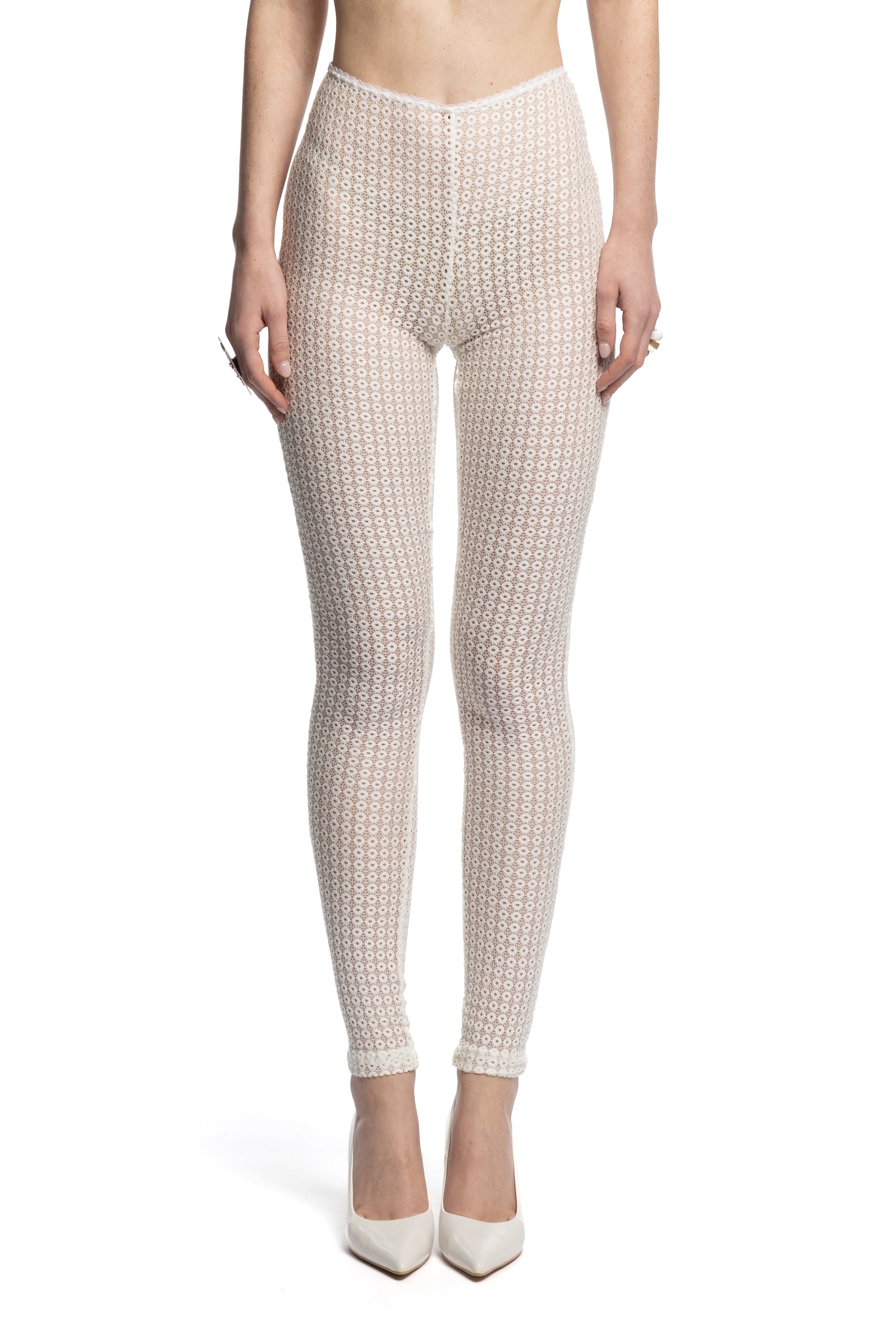 Leggings "Deia" in white lace