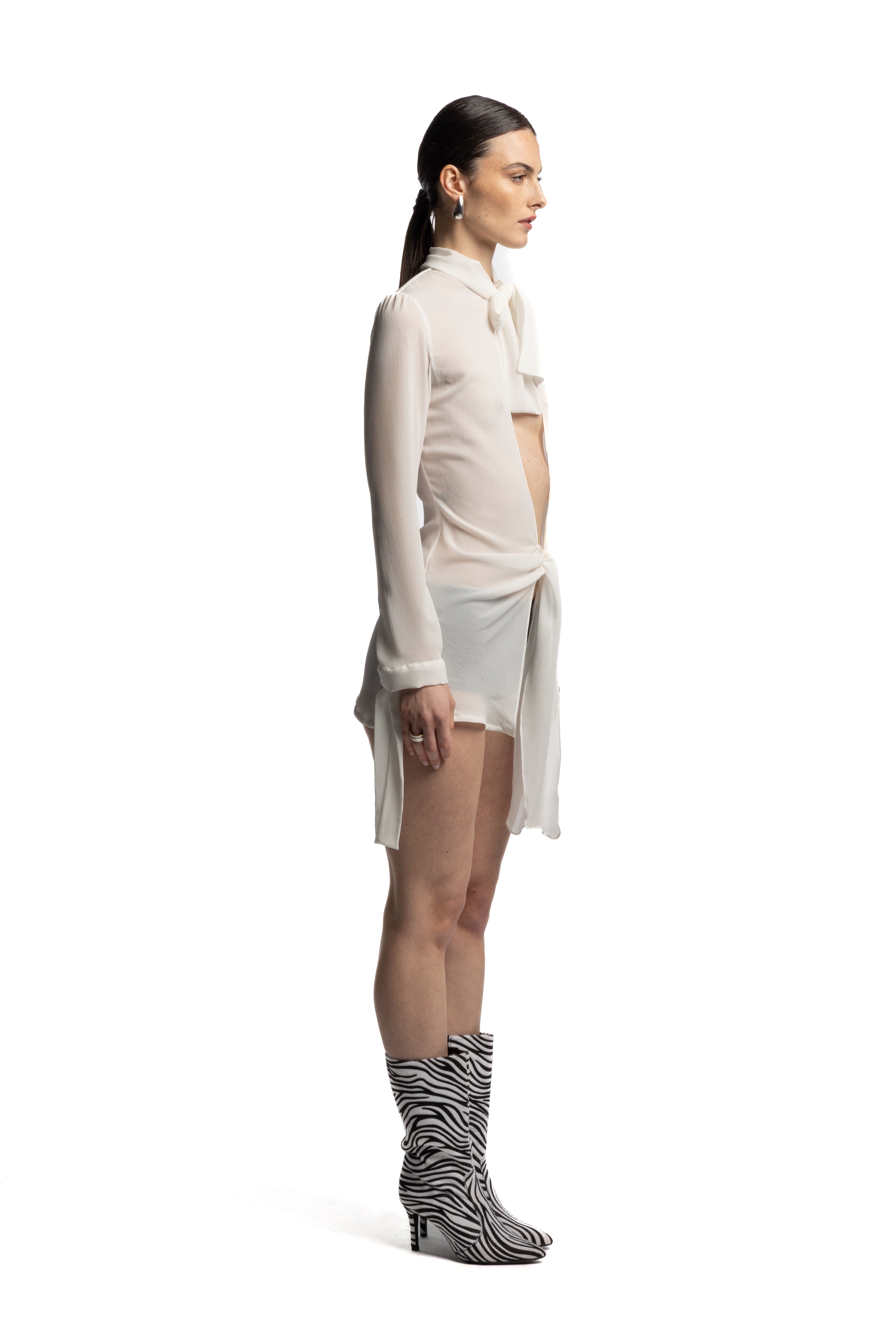 mini abito ava bianco cut out aint eija