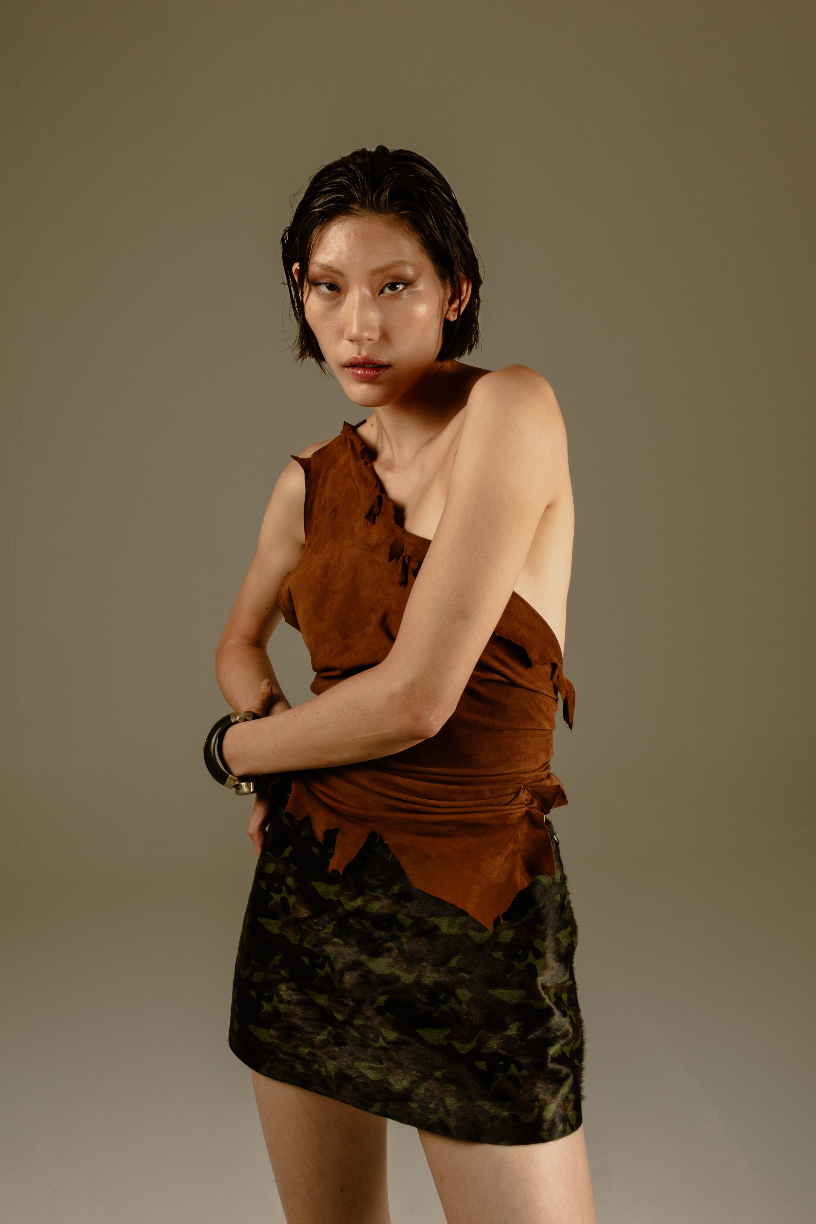 Military "Andrea" mini skirt