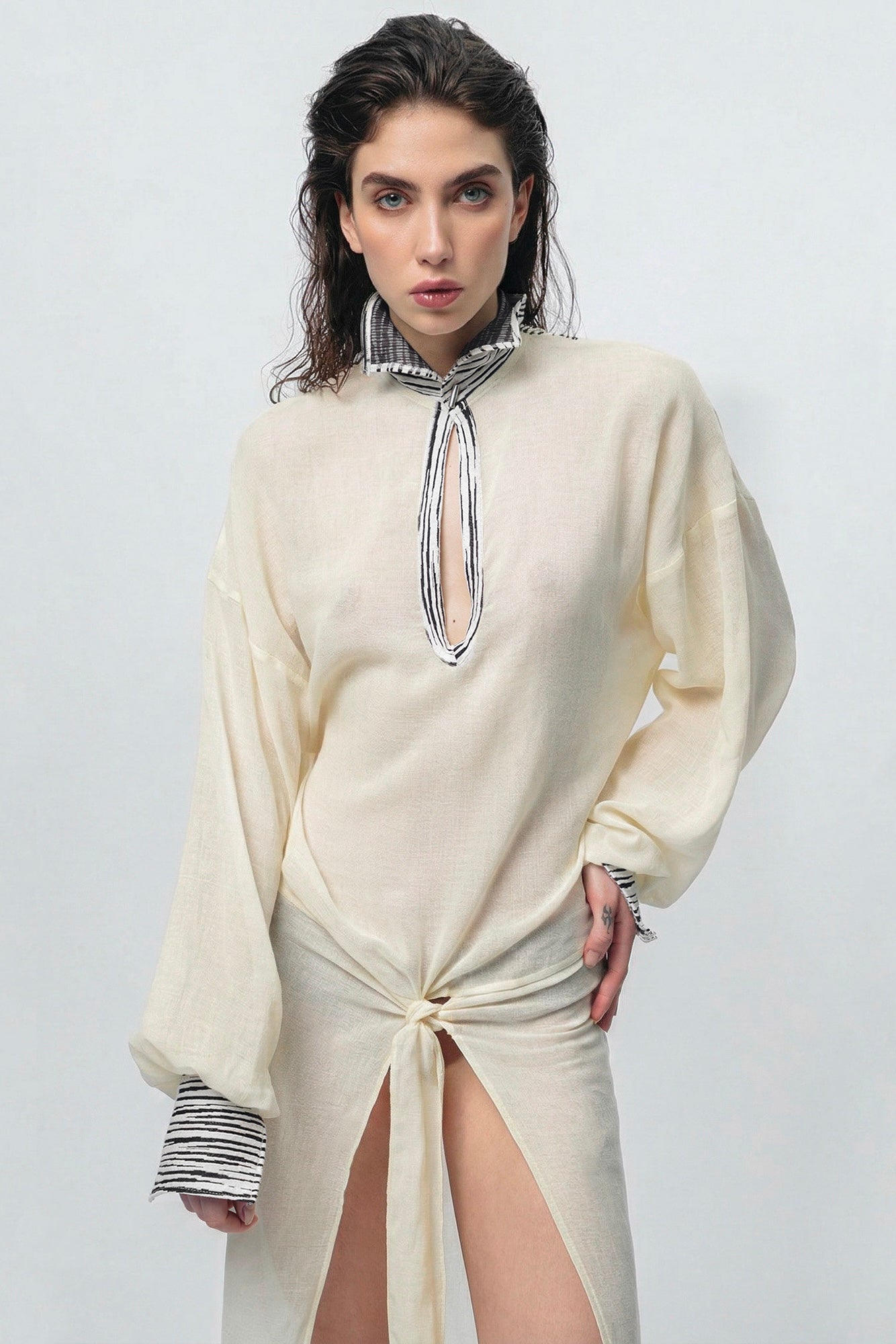 Caftano lungo "Salinas" Beige