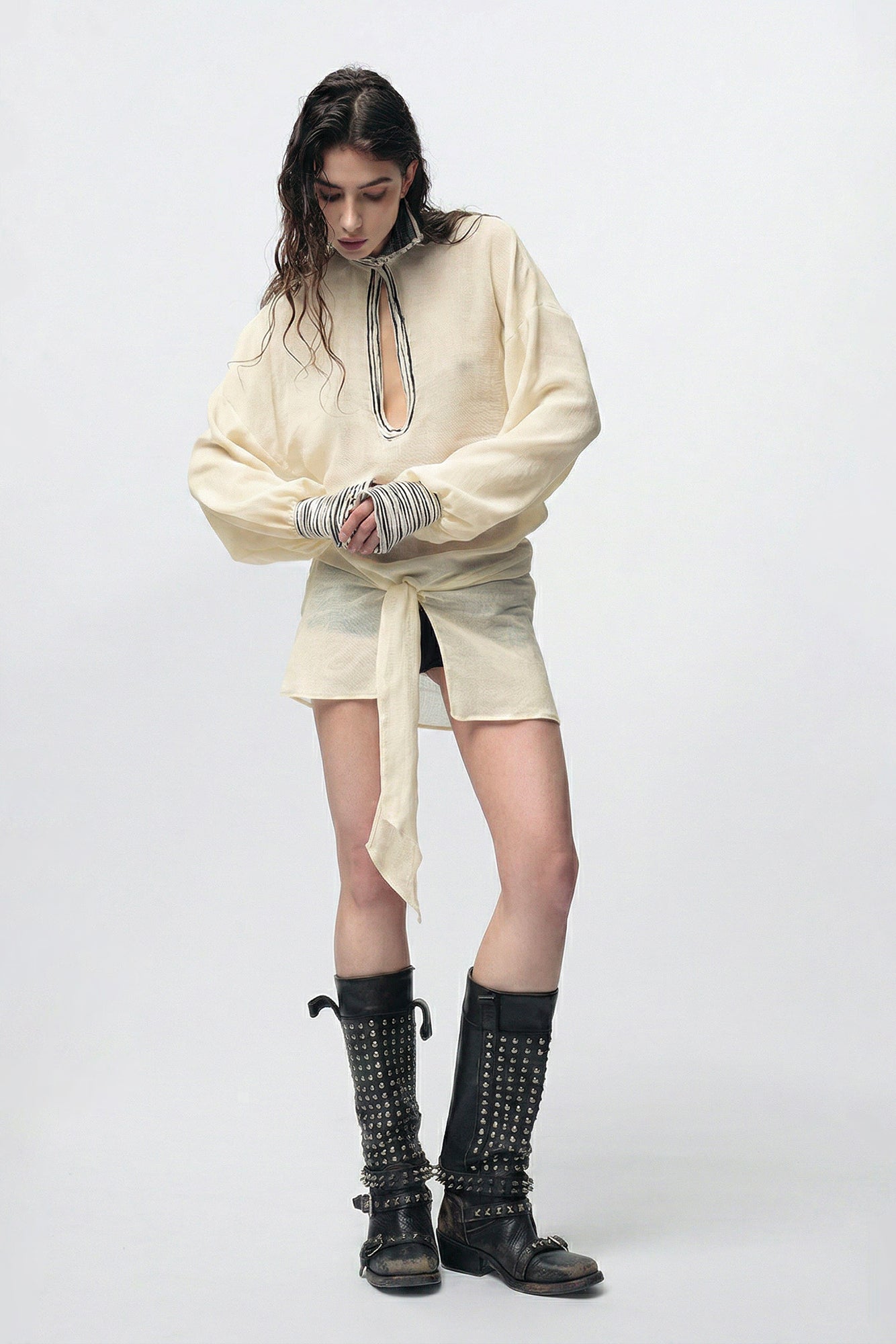 Mini abito blusa "Luna" Beige