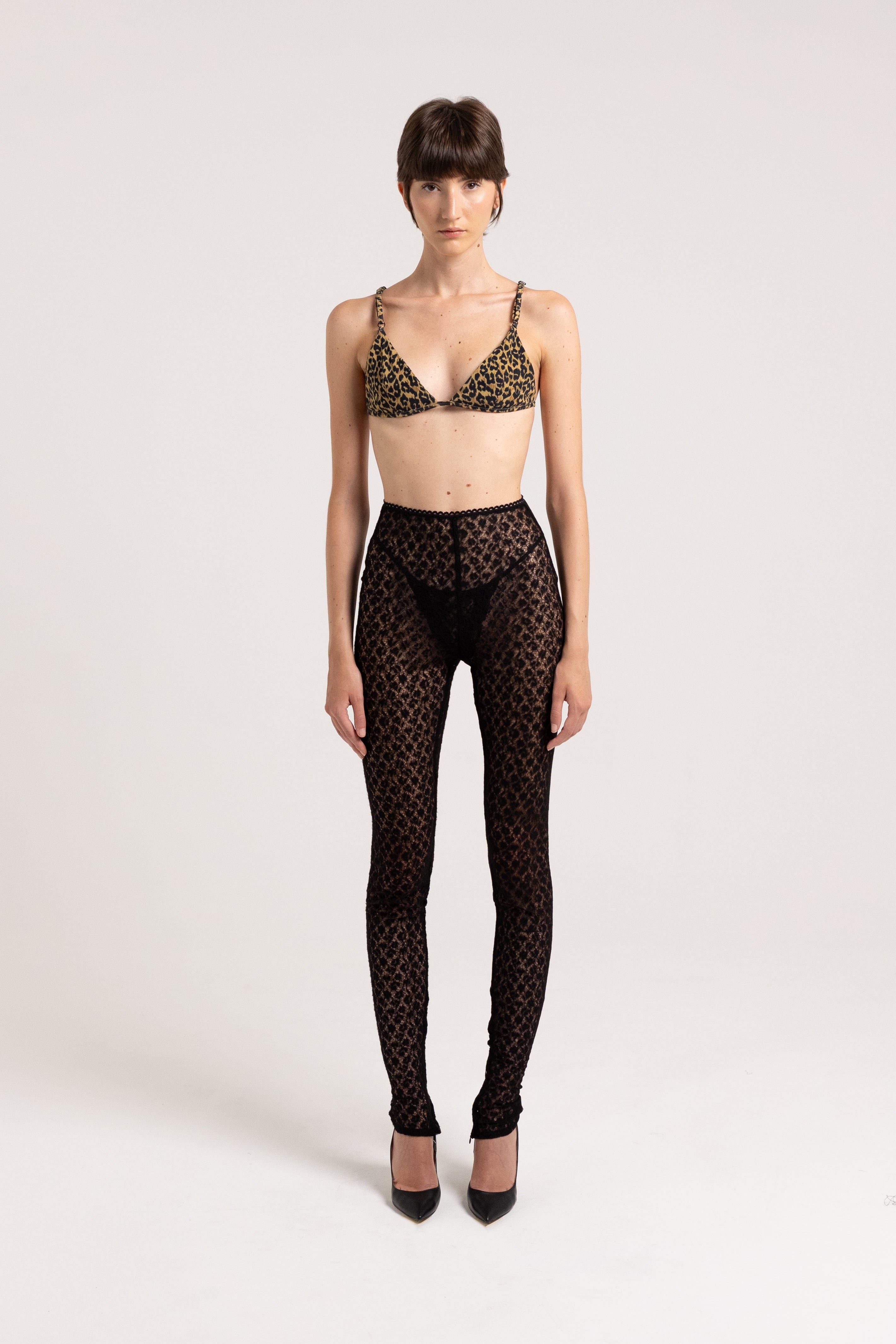 Black "Deia" lace leggings