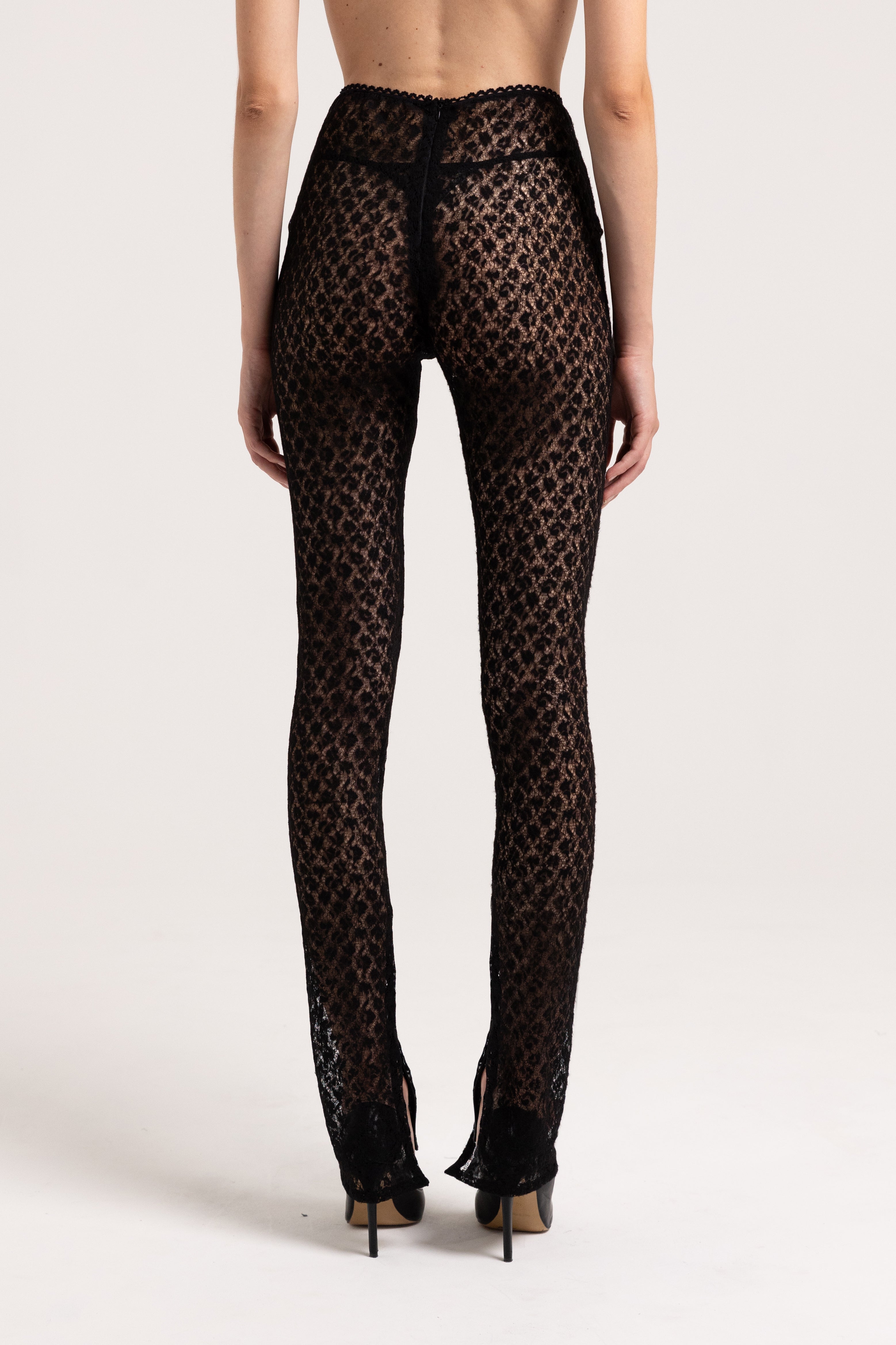 Black "Deia" lace leggings