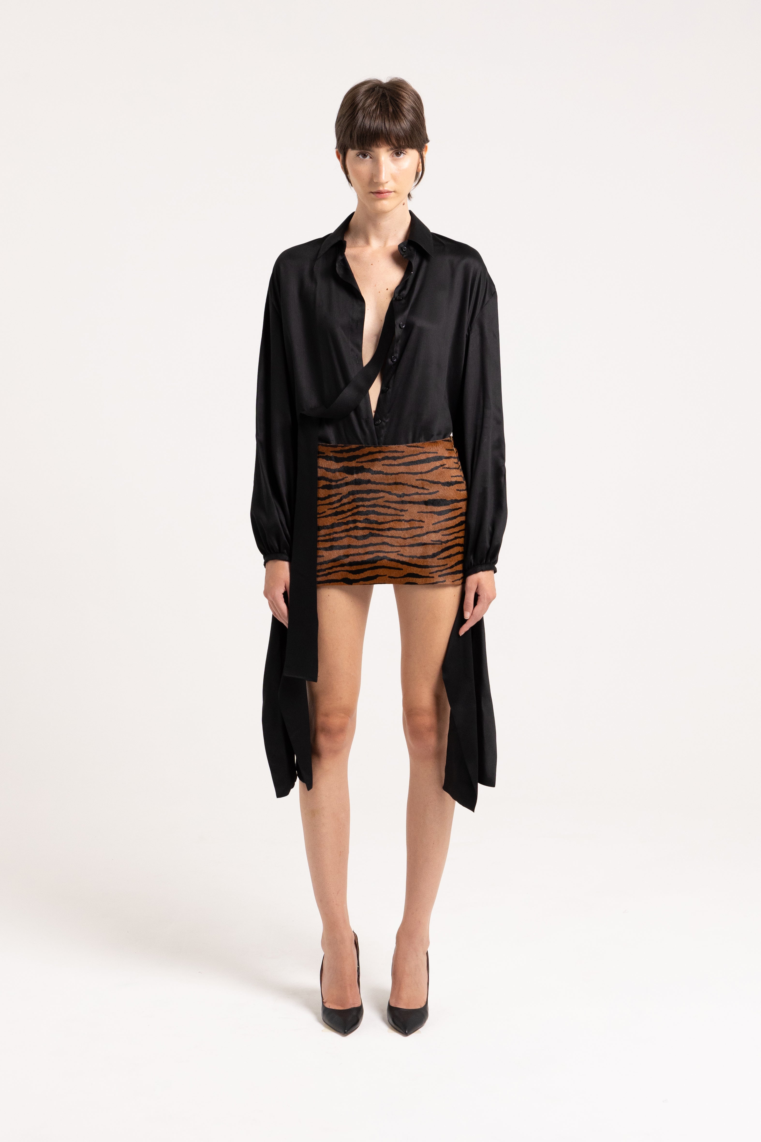 "Andrea" tiger mini skirt