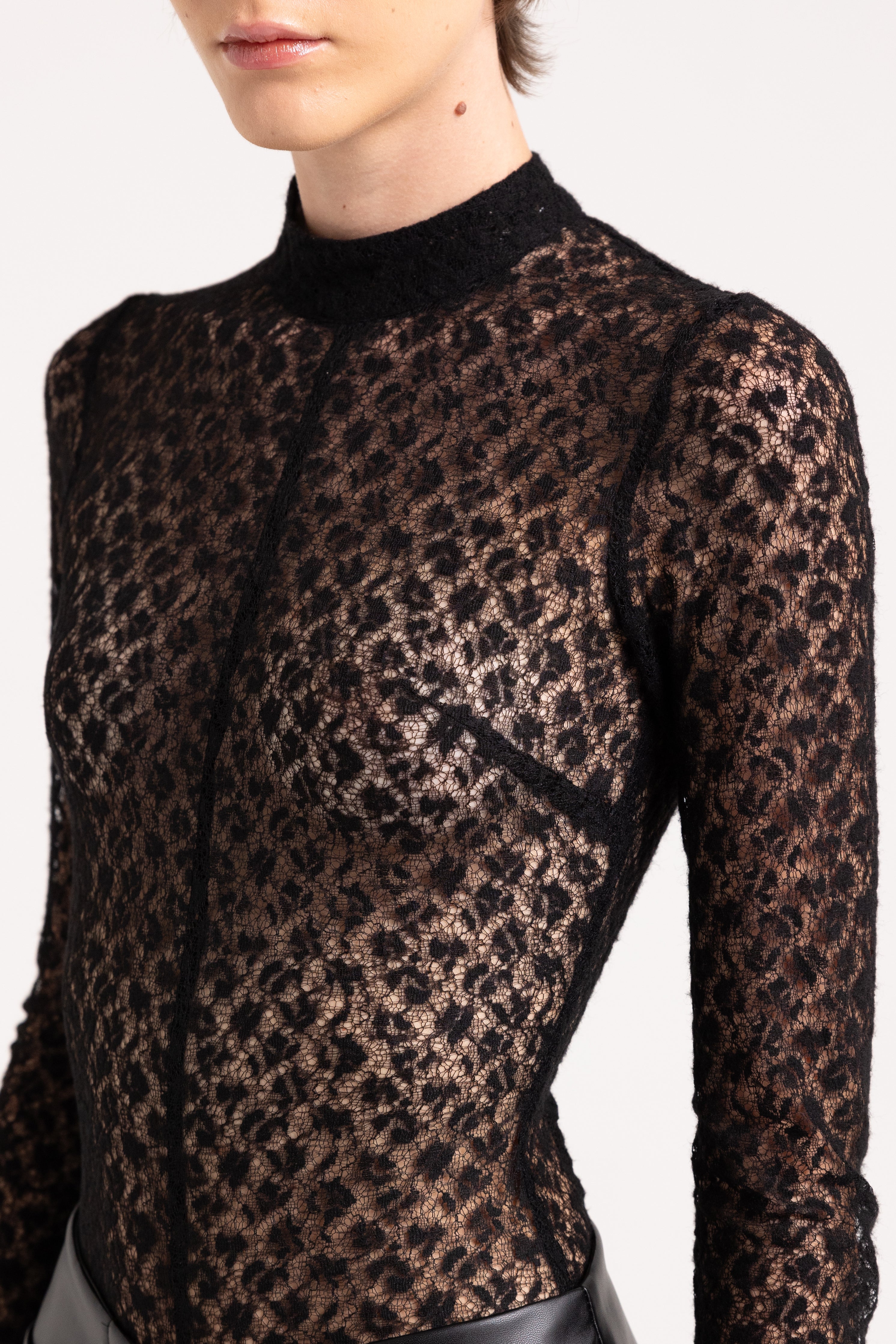 "Jules" black lace fitted jumpsuit