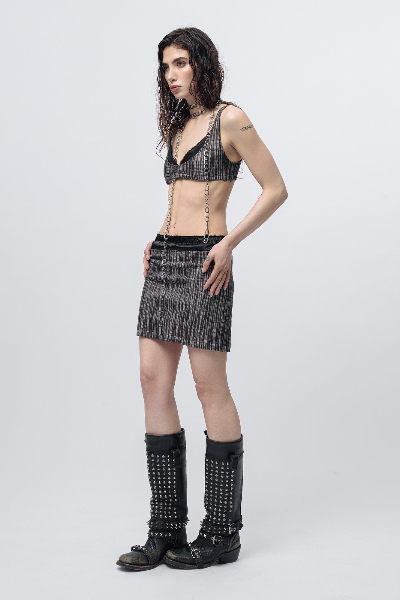 Gonna mini "Sigarettes" zebrata