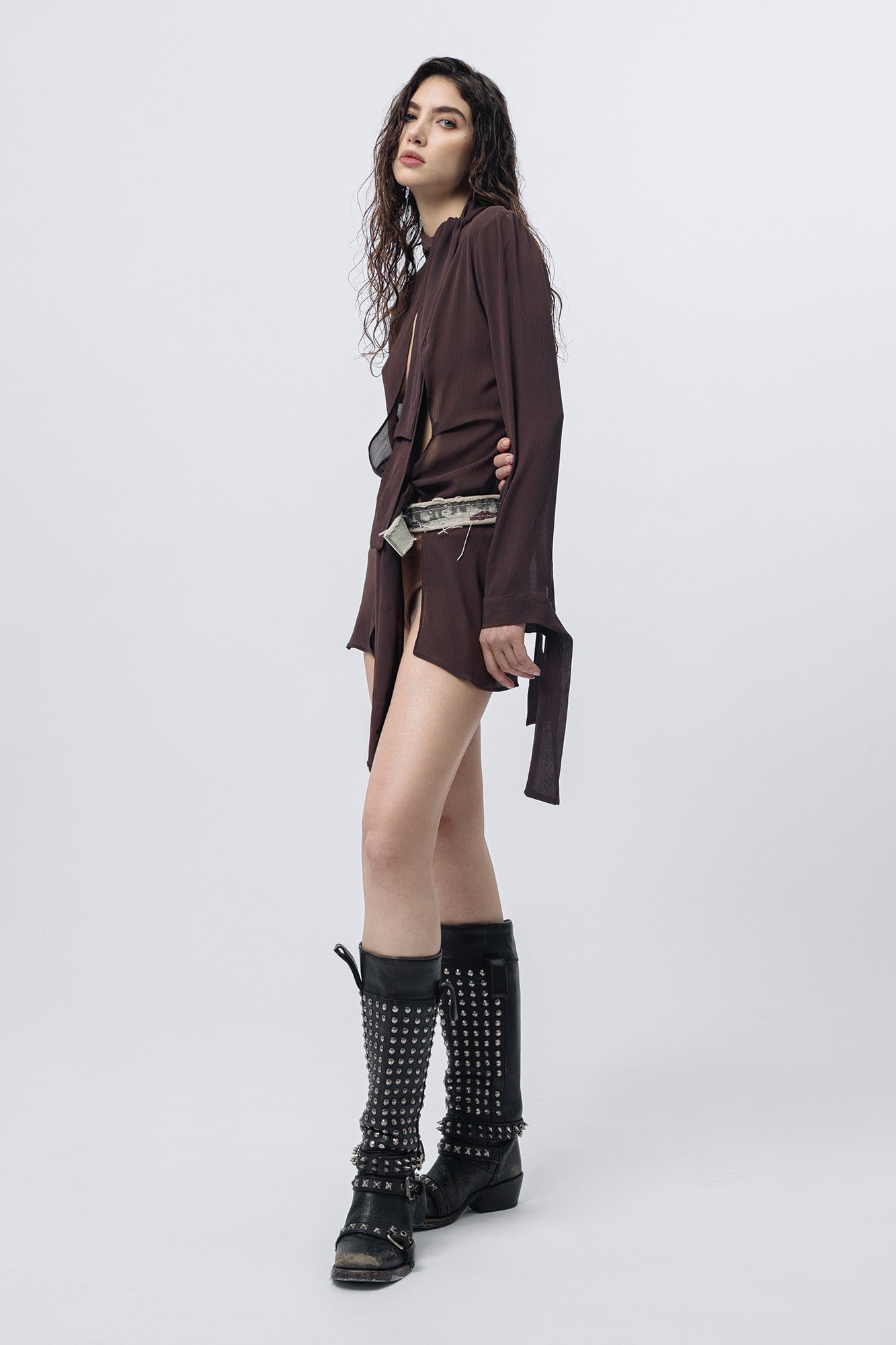 "AVA" brown mini dress