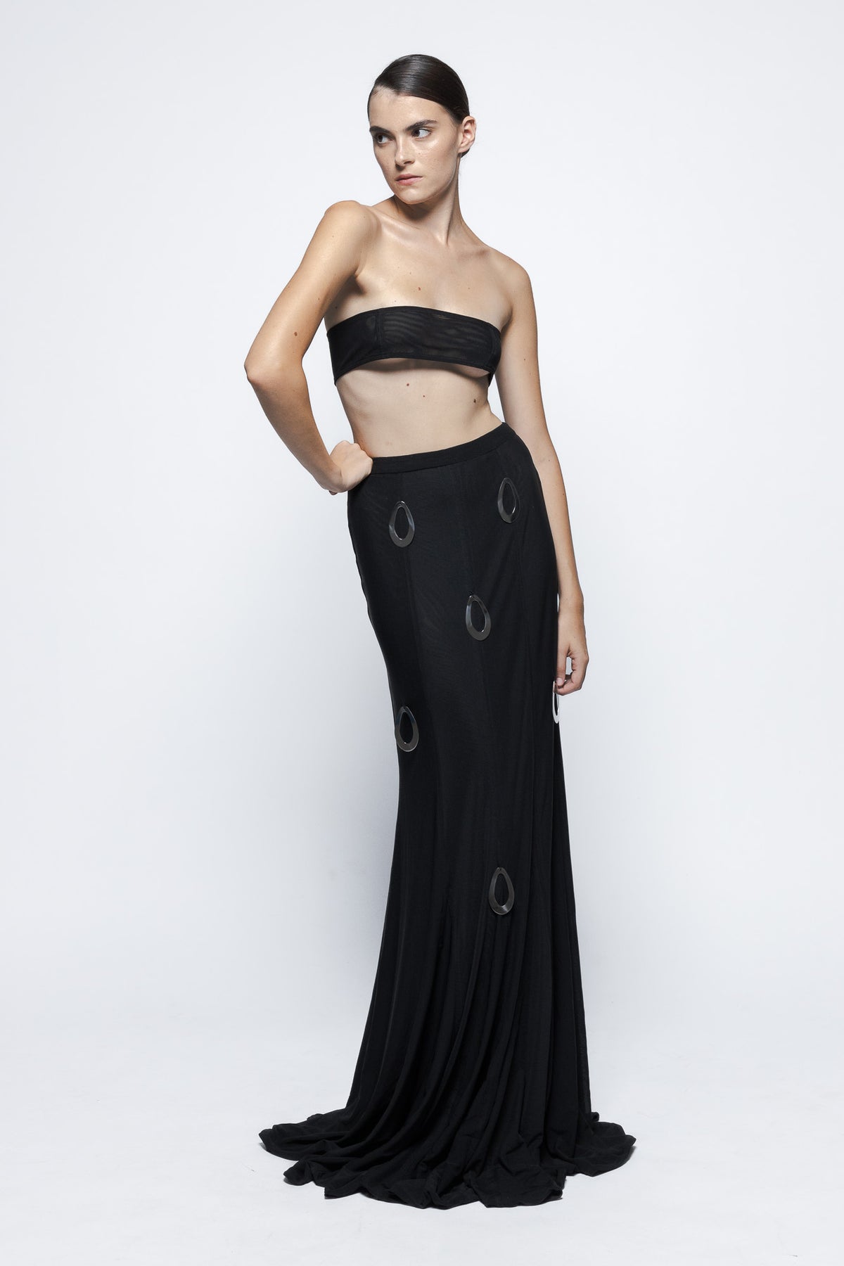 Completo nero "Loumia" – Top e gonna
