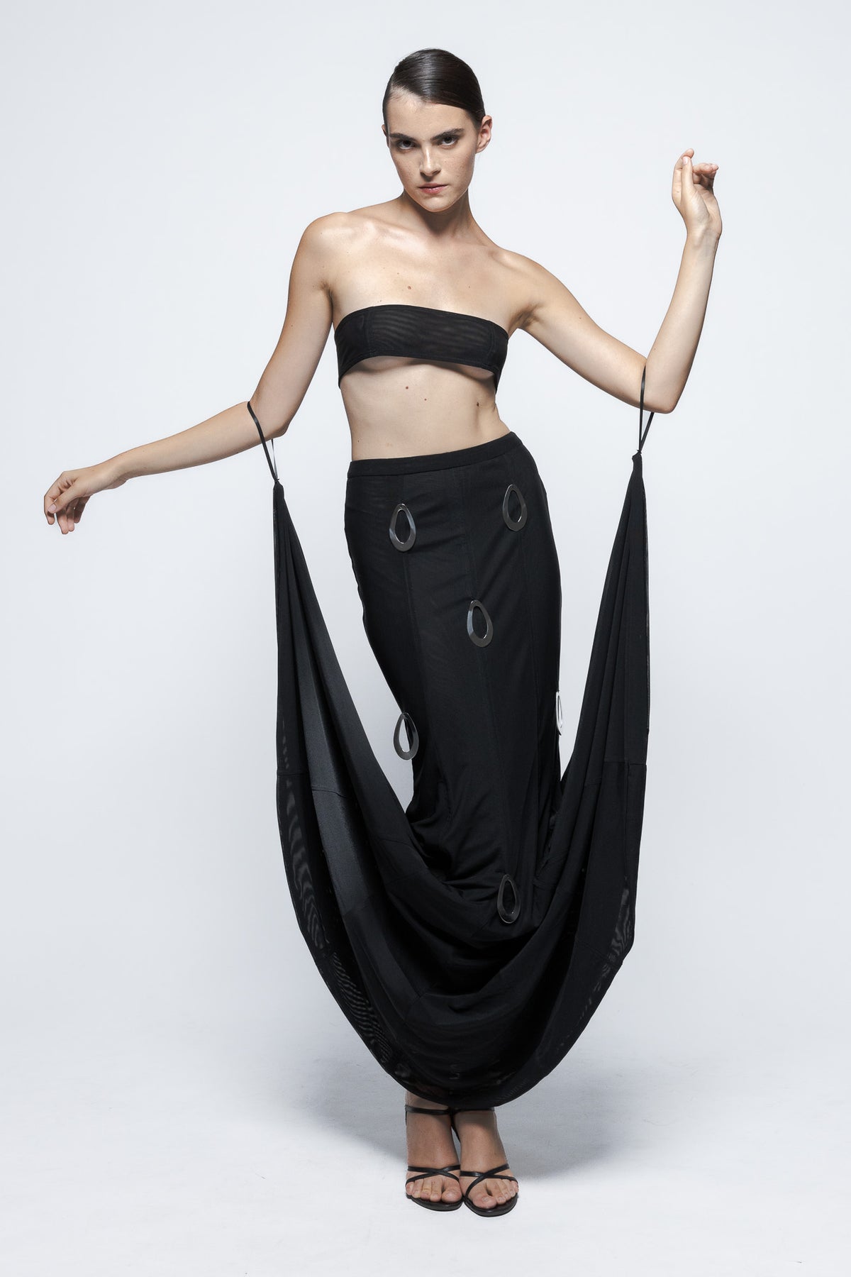 Completo nero "Loumia" – Top e gonna