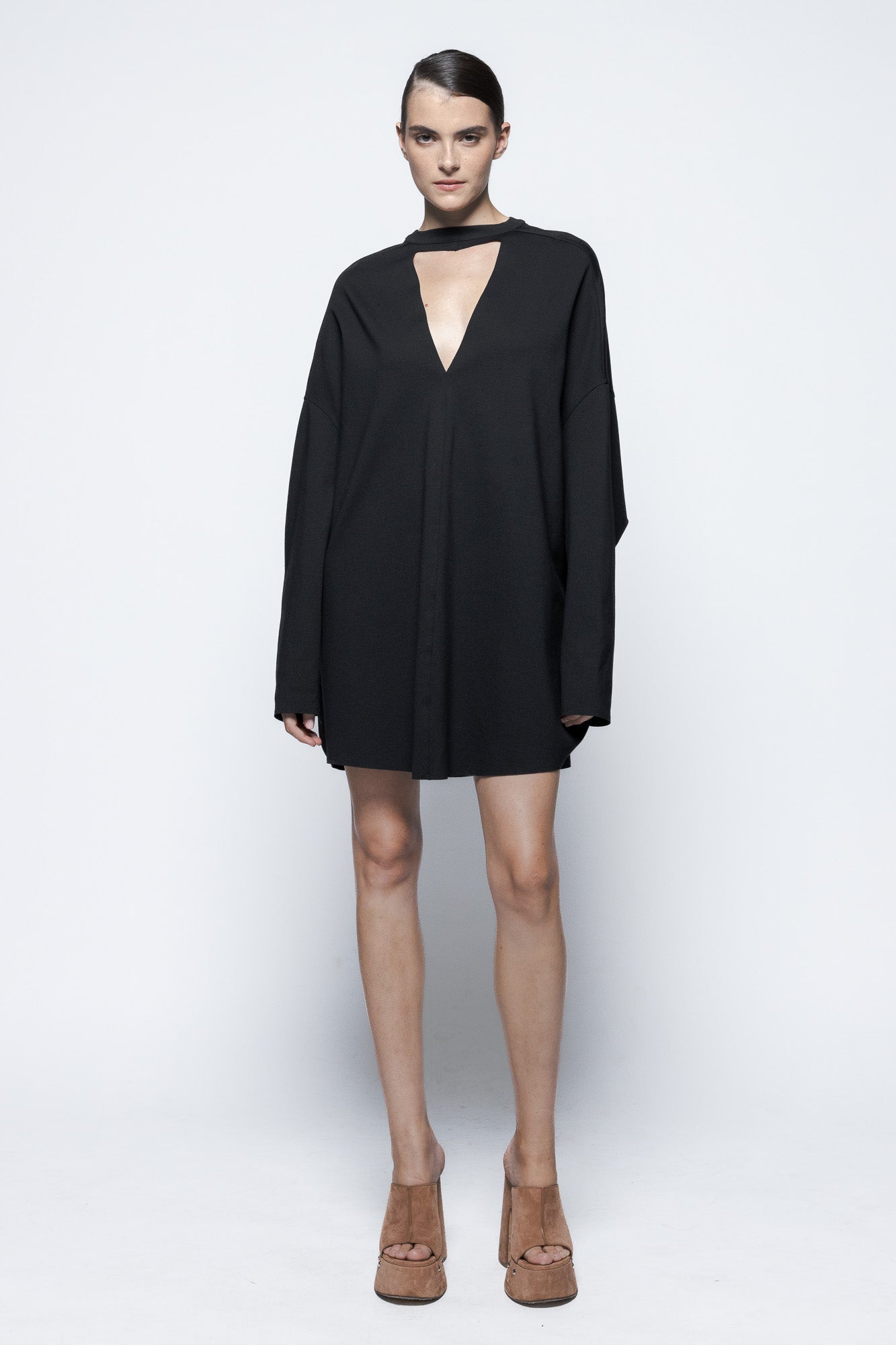 Oversized Black "Egg" Mini Dress