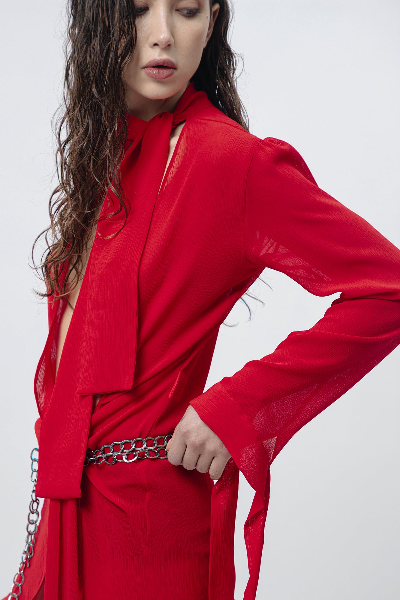 "Ava" mini dress red cut out